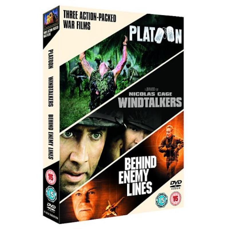 THREE ACTION -PACKED WAR FILMS PLATOON WINDTALKERS BEHIND ENEMY LINES BRAND NEW SEALED 3 FLIM  BOXSET ONLY £2.99 + POST TOO UK ONLY REGISTER TO BUY THIS GREAT VERY RARE BOXSET